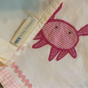 Pottery Barn Kids Valance Set 2 White Pink Gingham Under The Sea 18”x44” PBK.